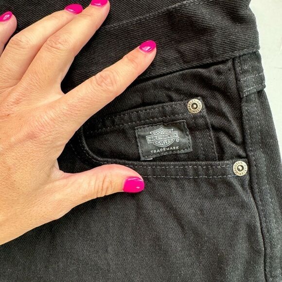 NWT Vintage Harley Davidson Classic Women's McJean Denim Black Size 12P - Picture 5 of 13
